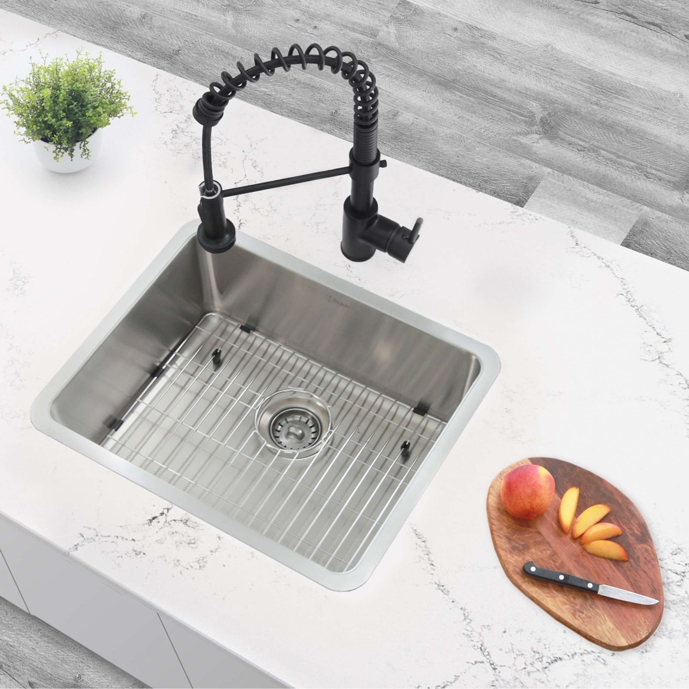 STYLISH 21 inch Stainless Steel 16G Dual Mount Kitchen Sink Handmade - 20.5" x 18" x 9"