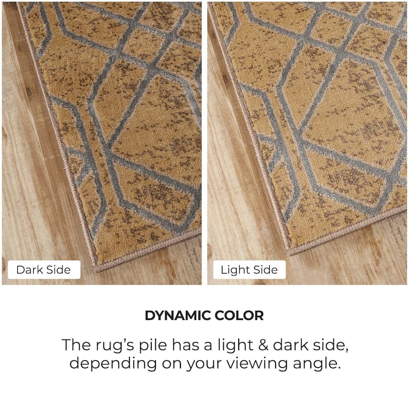 Modern Contemporary Geometric Lattice Runner or Area Rug by Superior
