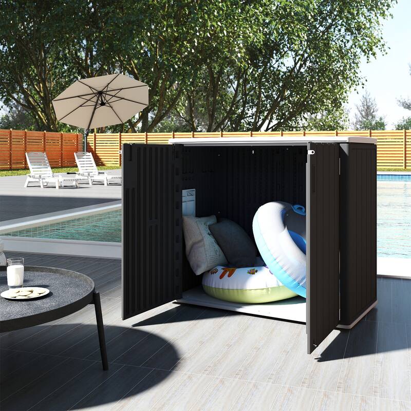 45-880 Gal. Outdoor Resin Deck Box Storage Shed for Garden,Patios,Backyards,Tools