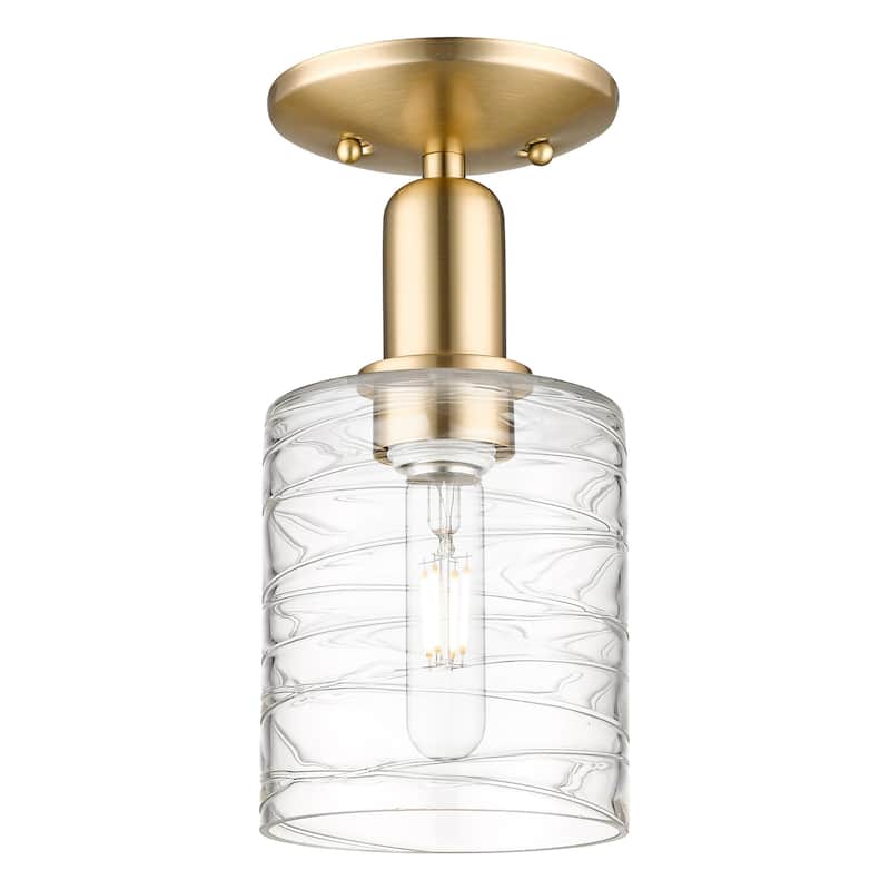 Innovations Lighting 716-1C-11-5 Cobbleskill Semi-Flush Cobbleskill 5" - Champagne Bronze / Deco Swirl