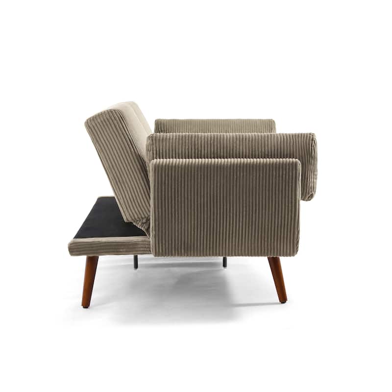 Convertible Corduroy Sleeper Sofa Futon Bed Recliner Lounge