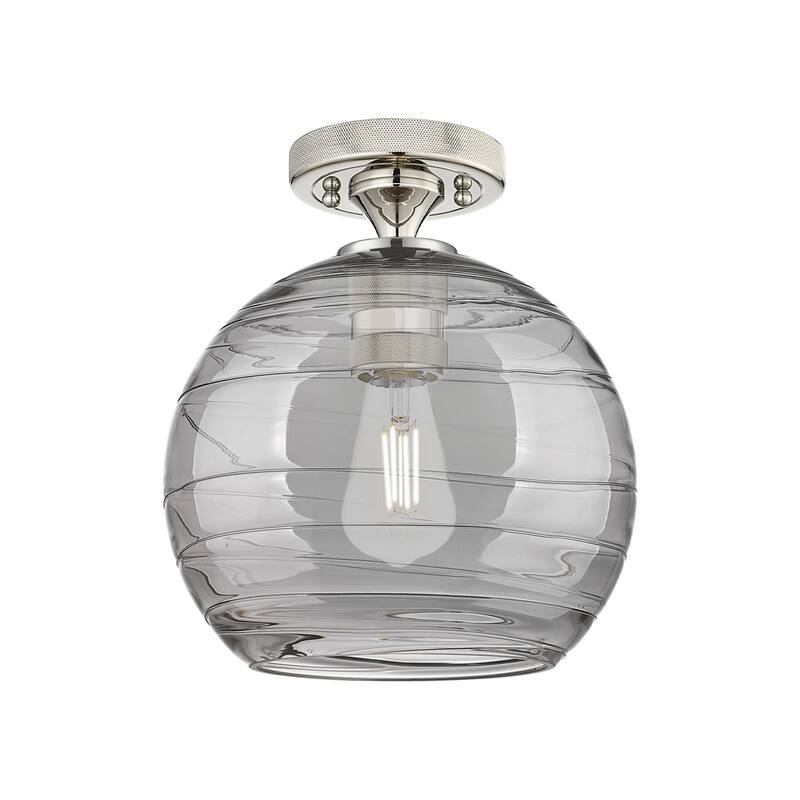 Innovations Lighting Downtown Urban - Crown Point - 1 Light 8" Athens Deco Swirl Flush Mount
