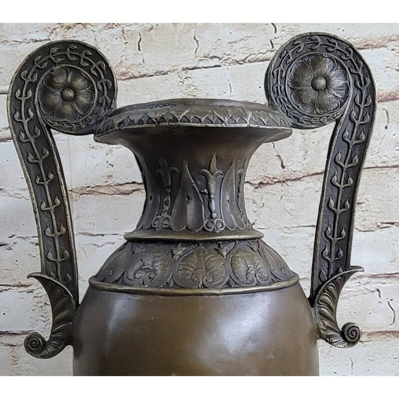 Elegant Ornate Bronze Planter Vase Sculpture Statue Decor Outdoor Indoor Signed Art