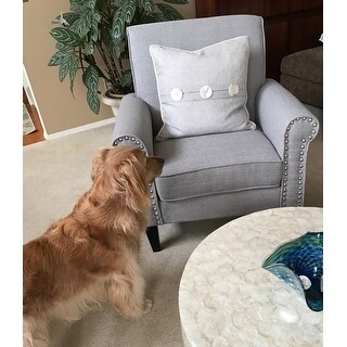 Copper Grove Herve Dove Grey Linen Arm Chair