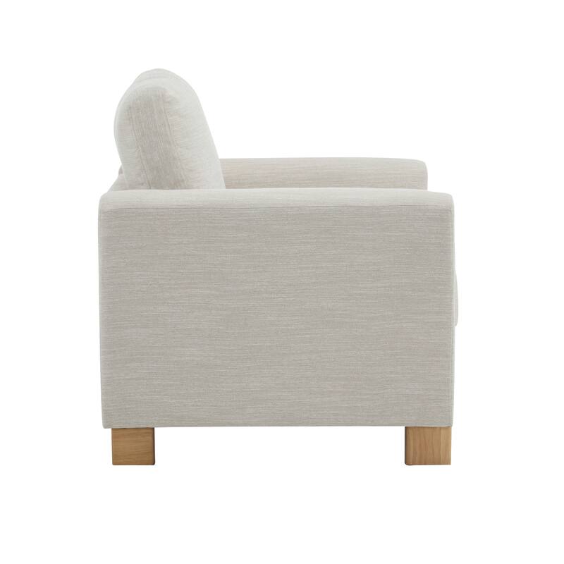 Roomfitters Upholstered Armchair with Wood Frame, Modern Fabric Lounge Accent Chair