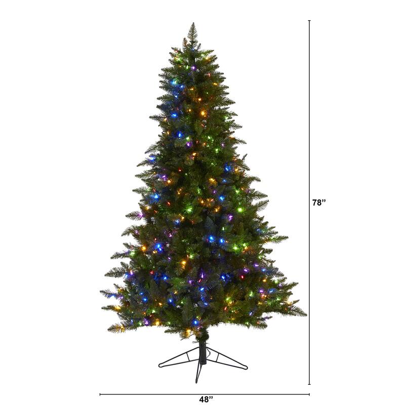 6.5ft. Spruce Artificial Christmas Tree with 450 Color Changing LED Lights & Remote - Vibrant Multifunction X-Mas Tree
