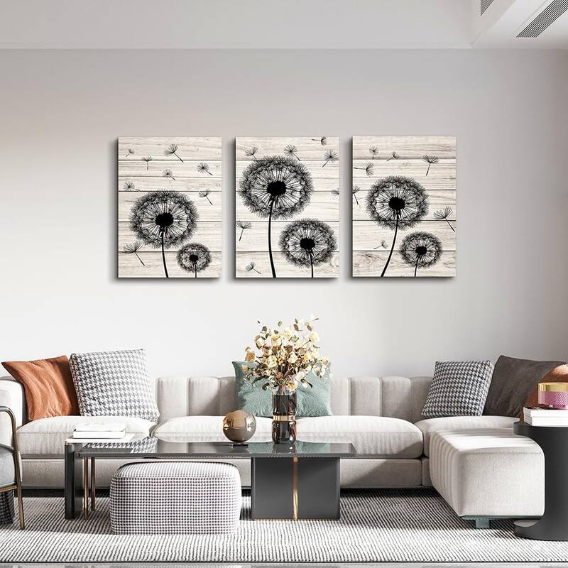 Abstract Flowers Wall Paintings Art Dandelion Frame Pictures Artwork