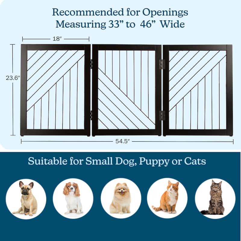 PETMAKER 3-Panel Foldable Pet Gate, Black - N/A