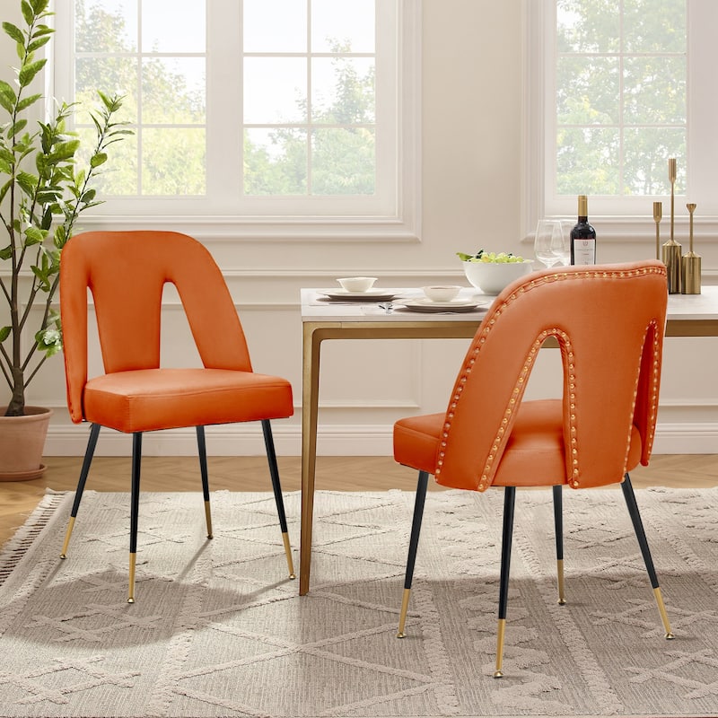 Modern Velvet Upholstered Dining Chairs Set of 6