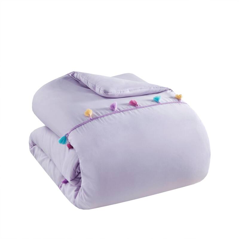 Intelligent Design Kids Tanya Tassel Comforter Set with Heart Shaped Throw Pillow