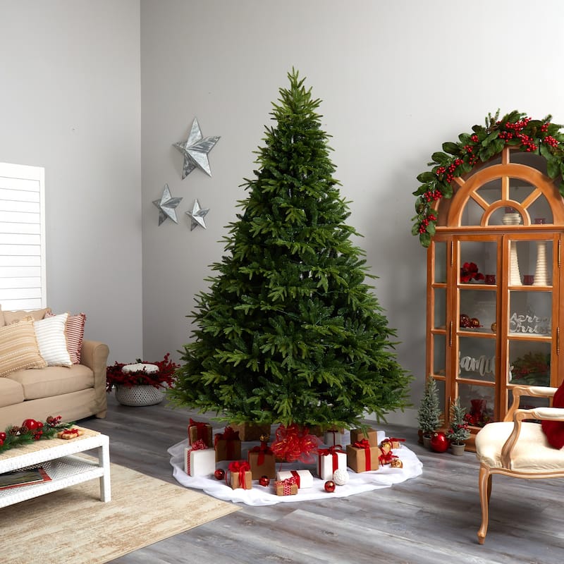 9ft. Fir Look Artificial Christmas Tree with 900 Multi LED Lights & 4600 Branches - Majestic Holiday X-Mas Centerpiece