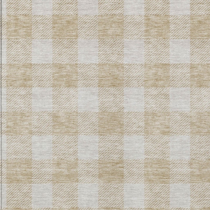 HomeRoots Plaid Transitional Rectangle Outdoor Rug