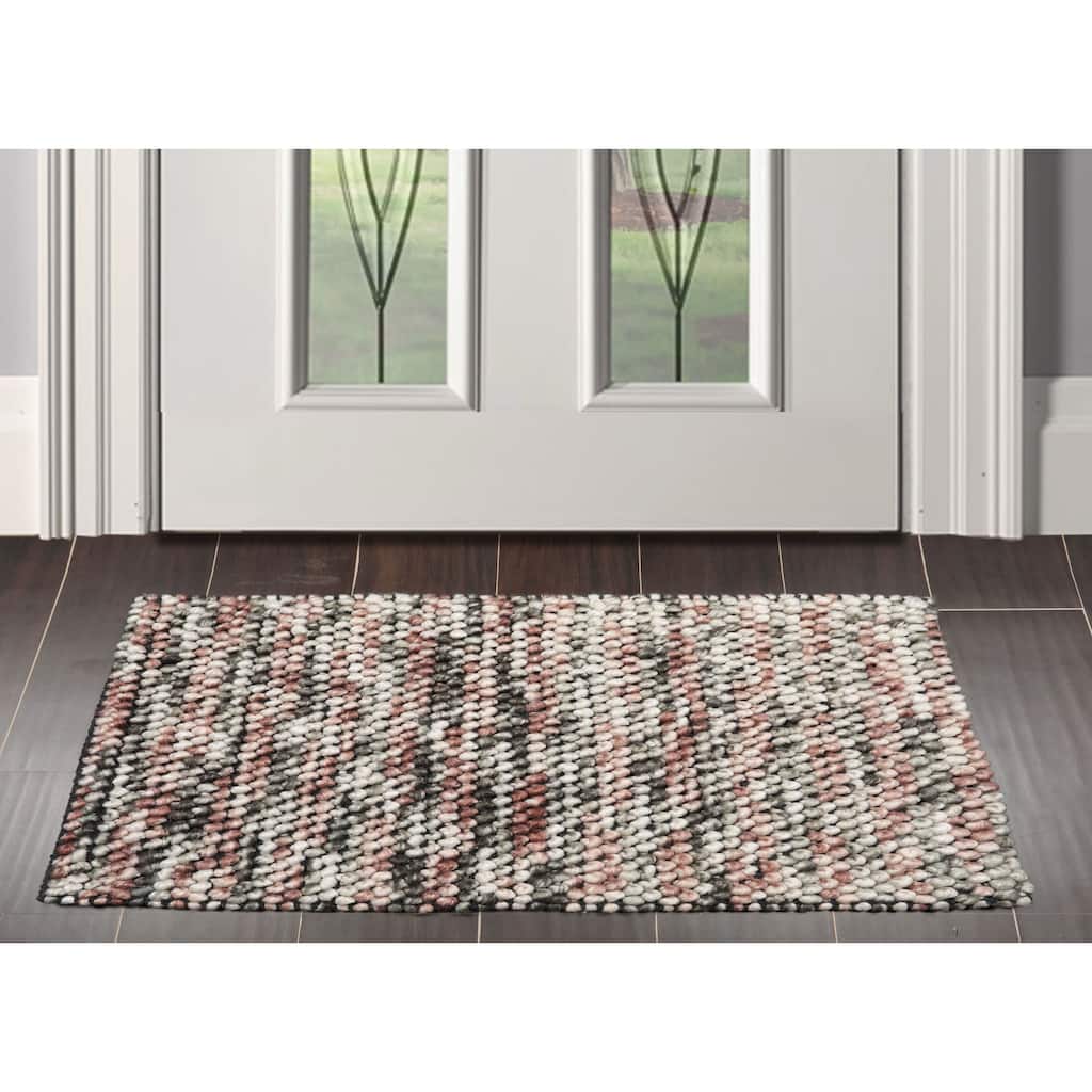 Hand Made Brown Polyester Modern & Contemporary Oriental Area Rug