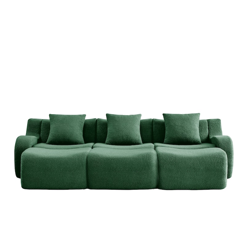 GDF Studio - Fairford 3-Seat Modular Sofa With Curved Armrests & Non-Slip Base