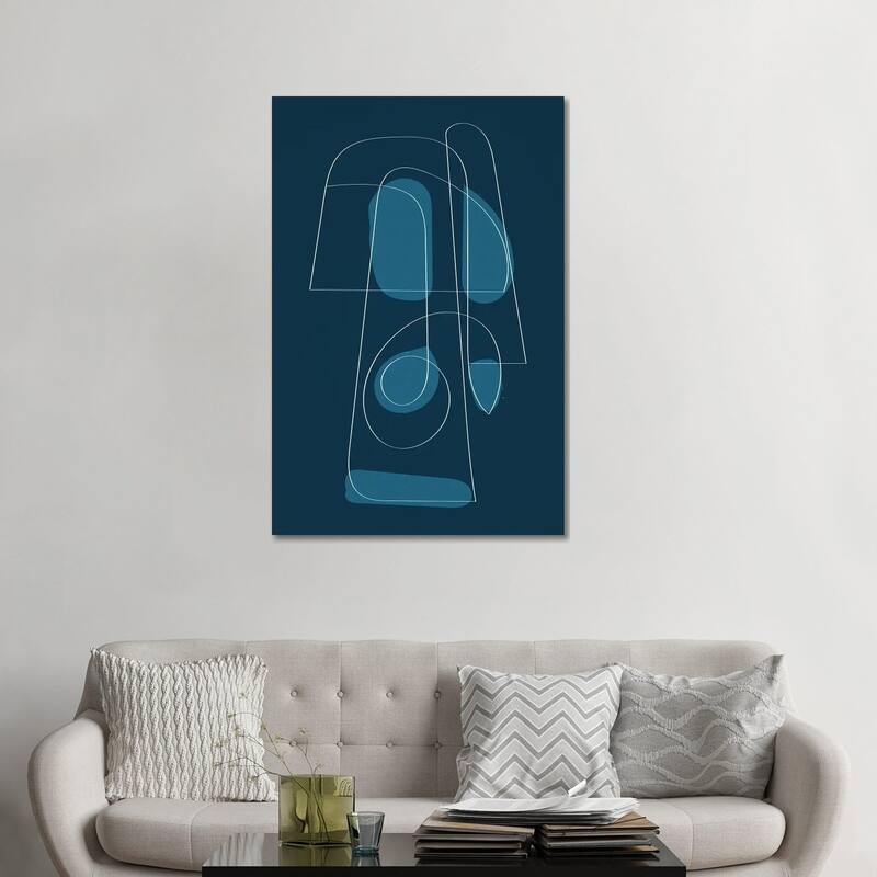 iCanvas "Navy Blue Abstract I" by EmcDesignLab Canvas Print - 48x32x1.5