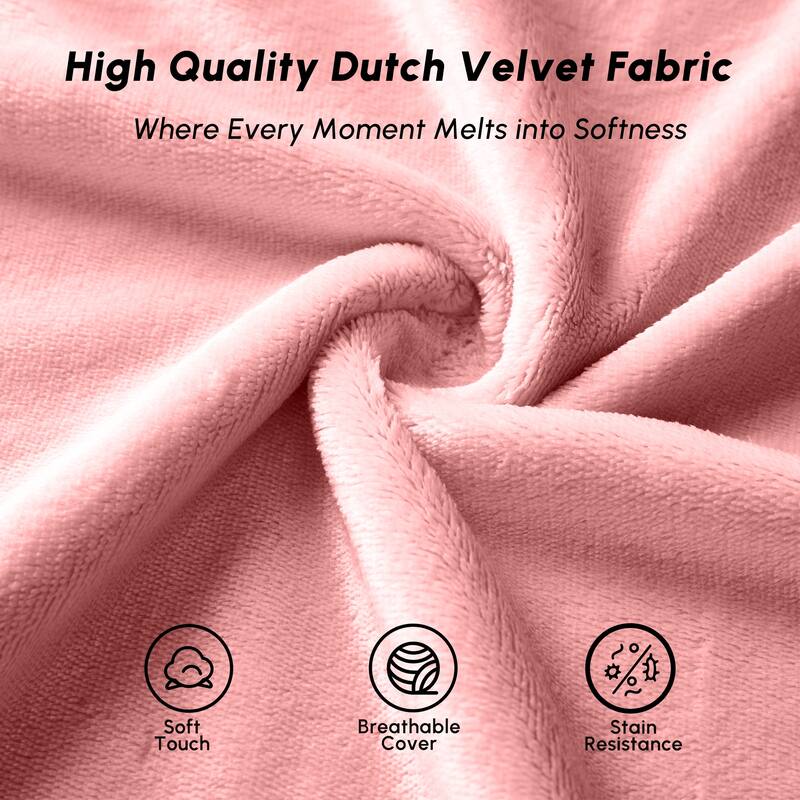 HOOOWOOO Dutch Velvet Fabric Bean Bag Chair with Ottoman