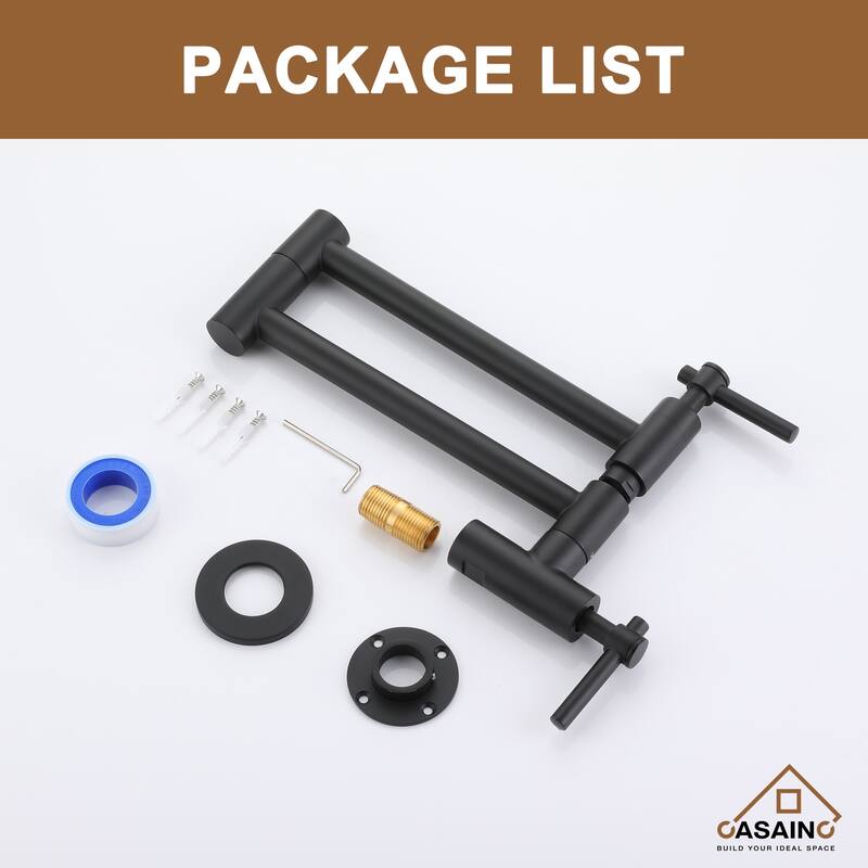 1.8 GPM Wall Mounted Pot Filler Kitchen Sink Faucet