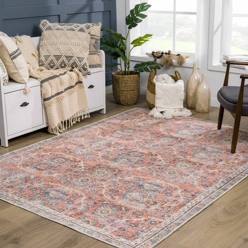 Hauteloom Georgia Machine Washable Persian Oriental Traditional Area Rug