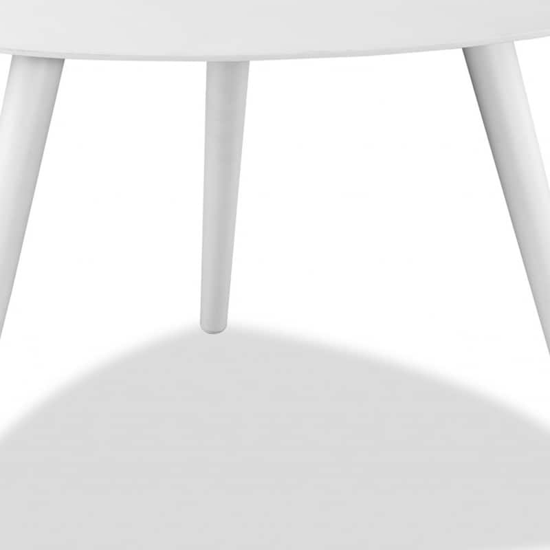 Contemporary 27” White Aluminum End Table with Minimalist 3-Leg Base for Living Rooms - 27”L x 24”W x 16”H