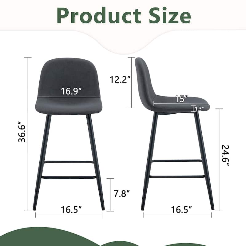 Bar Chair Set-Two Pieces, Stable Comfort.Thoughtful Design Of Rounded Backrest,Suitable For Placement In Bars