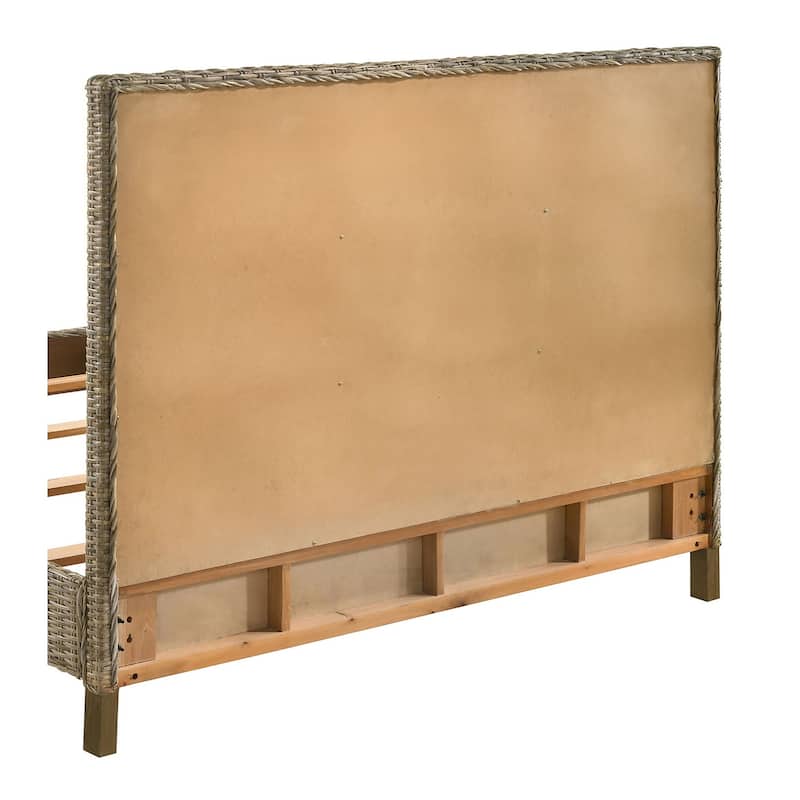 Zyla Woven Rattan Panel Headboard Kubu Grey