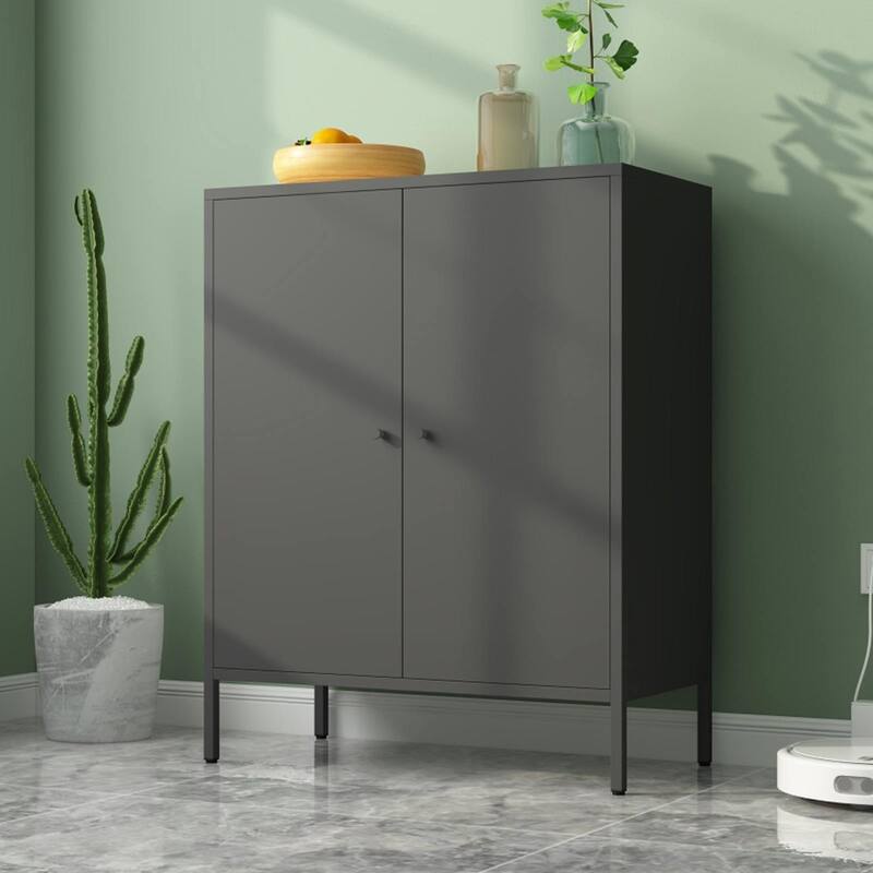 Kitchen Buffet Server Table Accent Sideboard Cupboard Server Buffet Console Table with Doors Cabinet