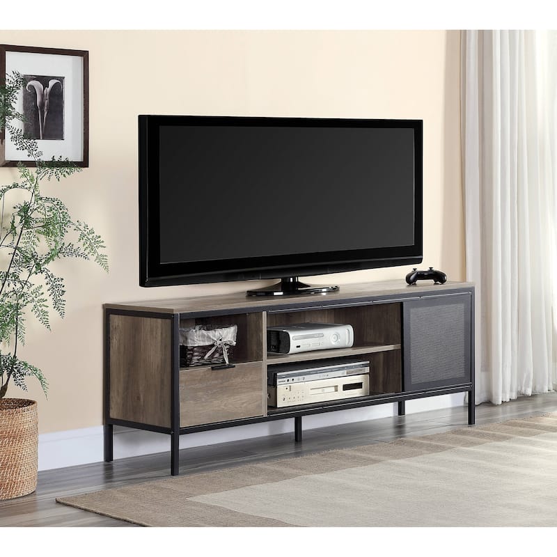 Nantan Rustic Oak & Black Finish TV Stand