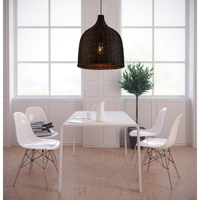 Reely Wicker Rattan Single Light Pendant - 17.7" x 15.7"