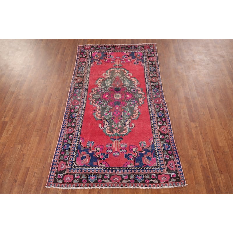 Balouch Persian Vintage Area Rug Handmade Wool Carpet - 4'2" x 7'5"