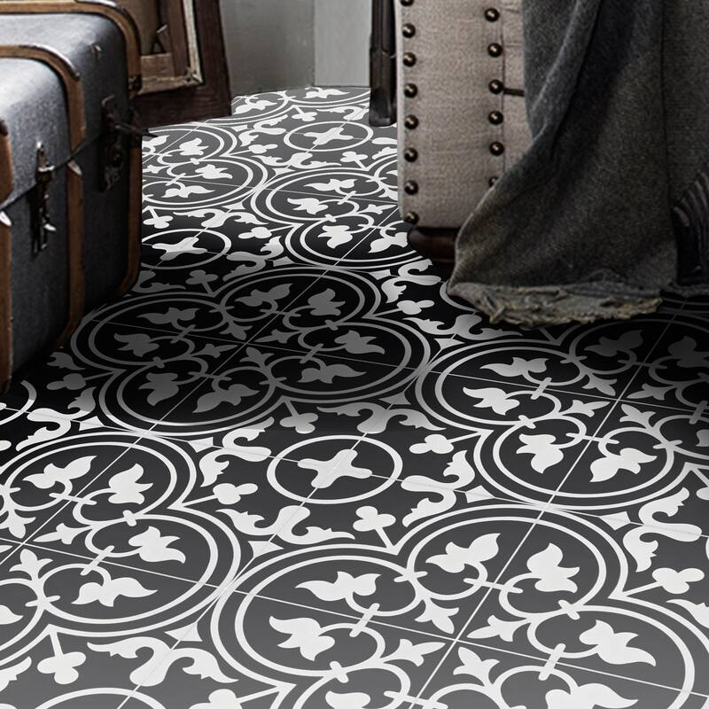 Handmade Casa in Black and White Tile, Pack of 12 (Morocco)