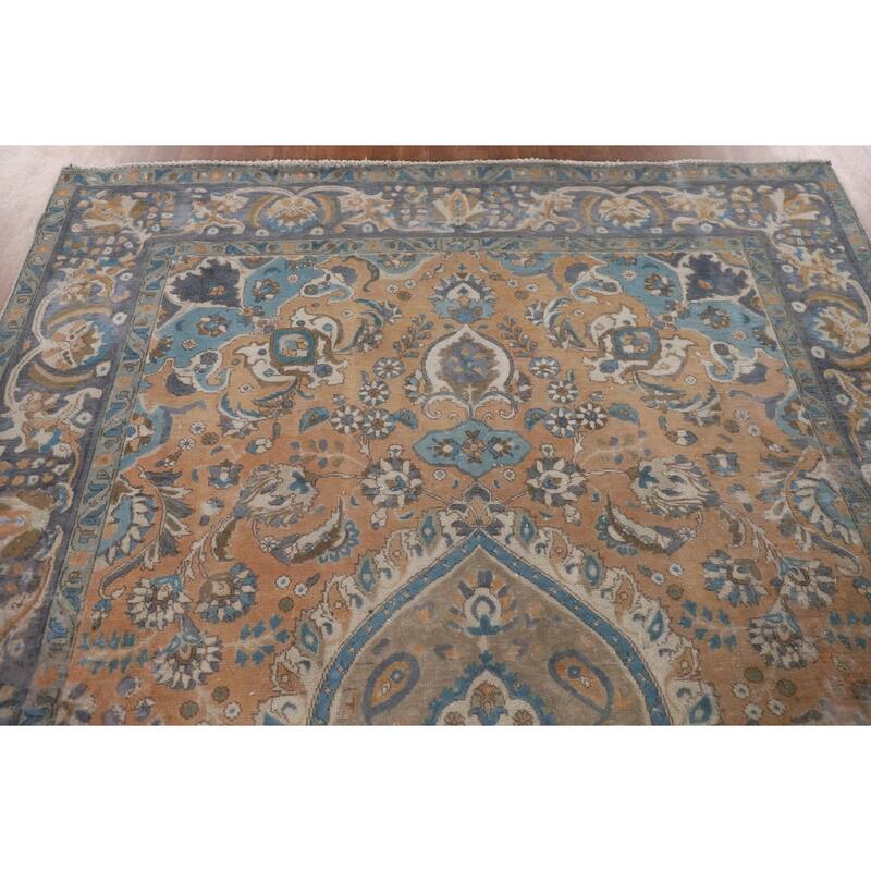 Tabriz Persian Vintage Rug Hand-Knotted Wool Carpet - 6'6"x 9'6"