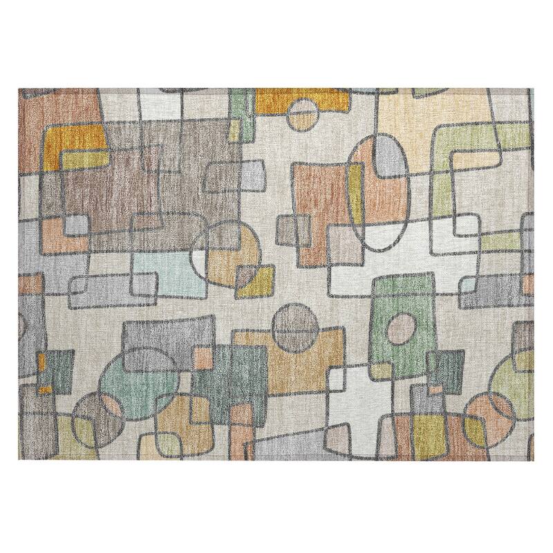 Machine Washable Indoor/ Outdoor Contemporary Prenner Chantille Rug