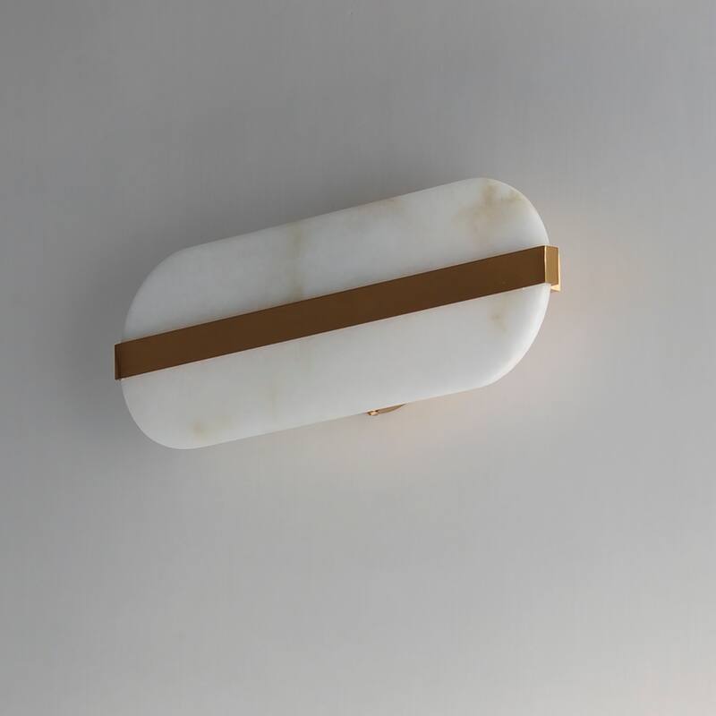 Studio M SM24802 Stonewall 18" Wide LED Wall Sconce by Nina Magon - Black / Striae Arya