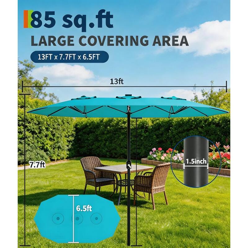 13ft Patio Umbrella, with Double Canopy, No Base