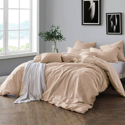 Swift Home Premium Cotton Prewashed Chambray Duvet Cover Set
