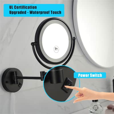 8 Inch LED Wall Mount Two-Sided Magnifying Makeup Vanity Mirror