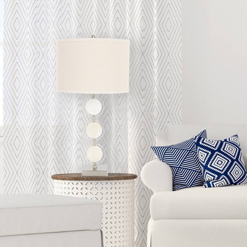 Art Deco Stacked Metal and Marble Table Lamp