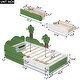 preview thumbnail 4 of 4, Twin Size Bed Frame With Headboard, Grass Hill Trees Decor, Storage Drawers, Wooden Slat Support, Platform Bed Frames
