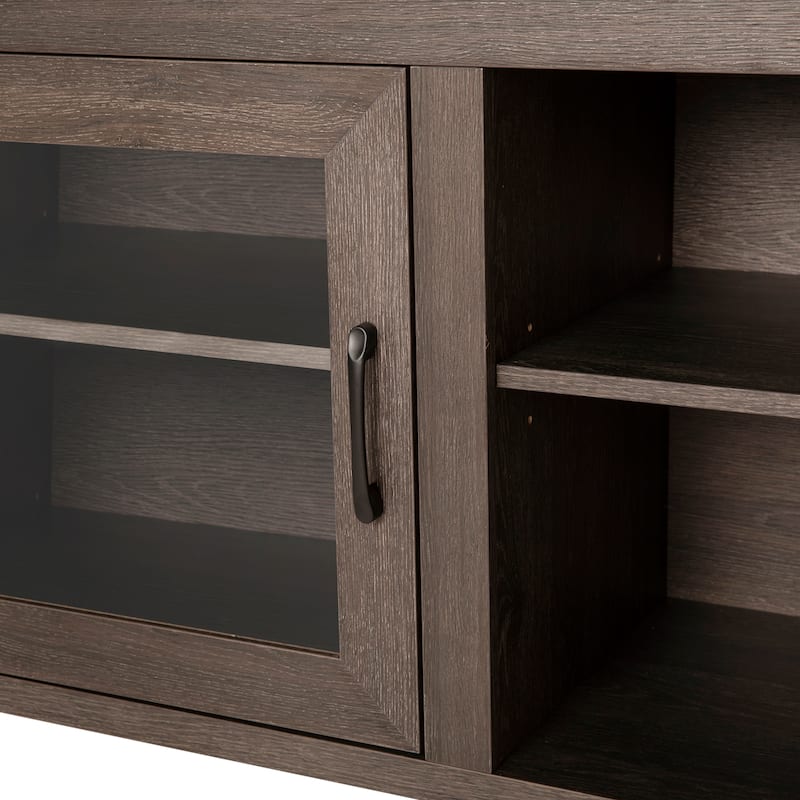 Classic TV Stand for up to 80" TVs-Glass Fronted Doors-Modern Finish - 65"W x 16"D x 23.625"H