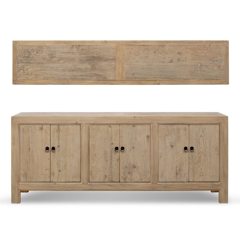 Artissance Reclaimed Wood Shandong Buffet With 6 Drawers, 35.5 Inch Tall, Natural Wood Finish