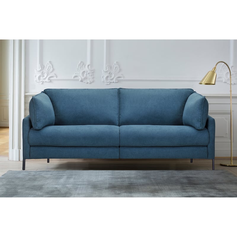 Juliett Blue or Grey 80" Upholstered 3 Seater Power Footrest Cloud Sofa Couch