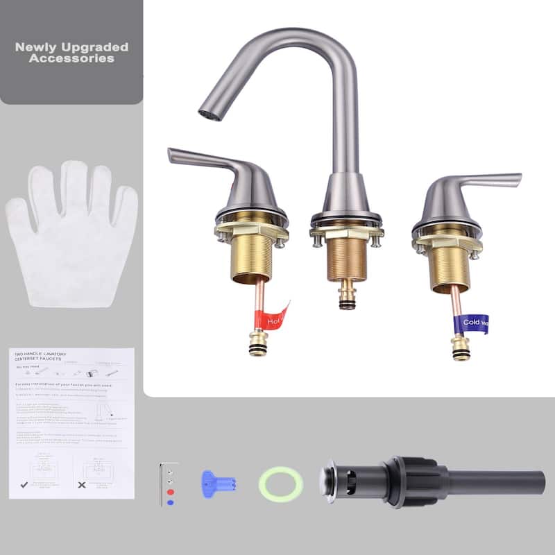 WOWOW 8 in. Widespread Double Handle Bathroom Faucet