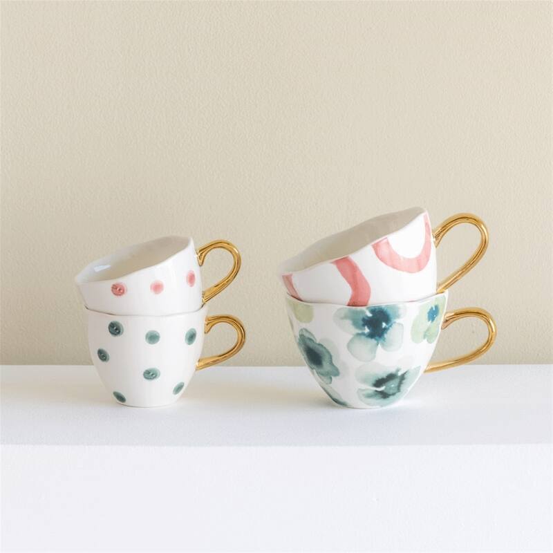Good Morning Coffee Cup Small Dots Cameo Brown