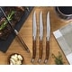 preview thumbnail 4 of 4, French Home Set of 4 Laguiole Steak Knives, Wood Grain - Silver