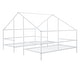 preview thumbnail 11 of 18, Twin Size Metal House Beds with Built-in Table