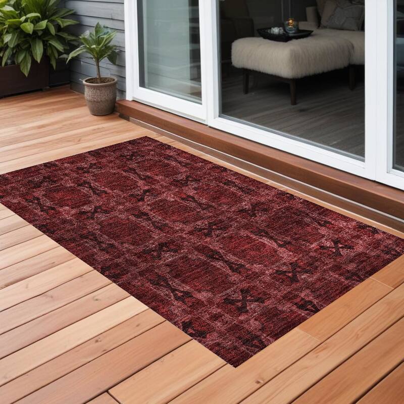 Almomi Garden-Inspired Weather Resistant Versatile Elegance Outdoor Rug - 2' x 3' - Multi