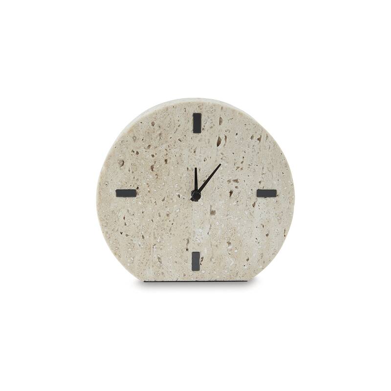 Signature Design by Ashley Donfordson Beige Table Clock (Set of 2) - 6.5" W x 1.63" D x 6" H