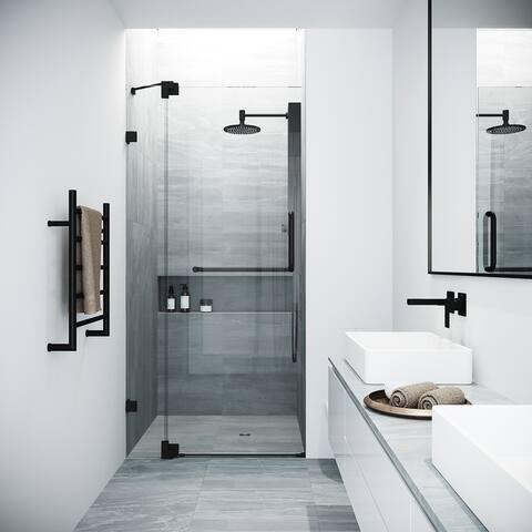VIGO Pirouette Clear Adjustable Frameless Pivot Shower Door