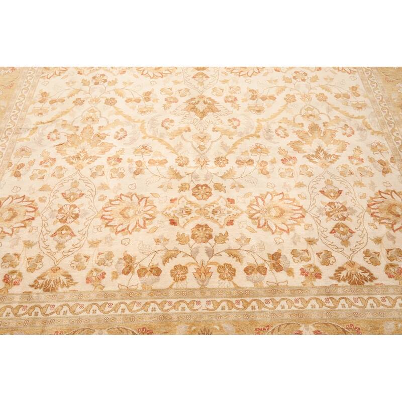 Beige Traditional 100% Wool Rug with 300 KPSI Pak Persian Area Rug - 8' 10'' x 12' 5''
