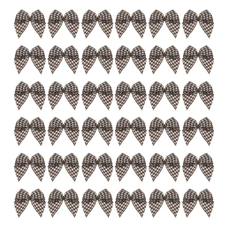 50Pcs Mini Gingham Ribbon Bow 1" Checkered Fabric Ribbon Bows